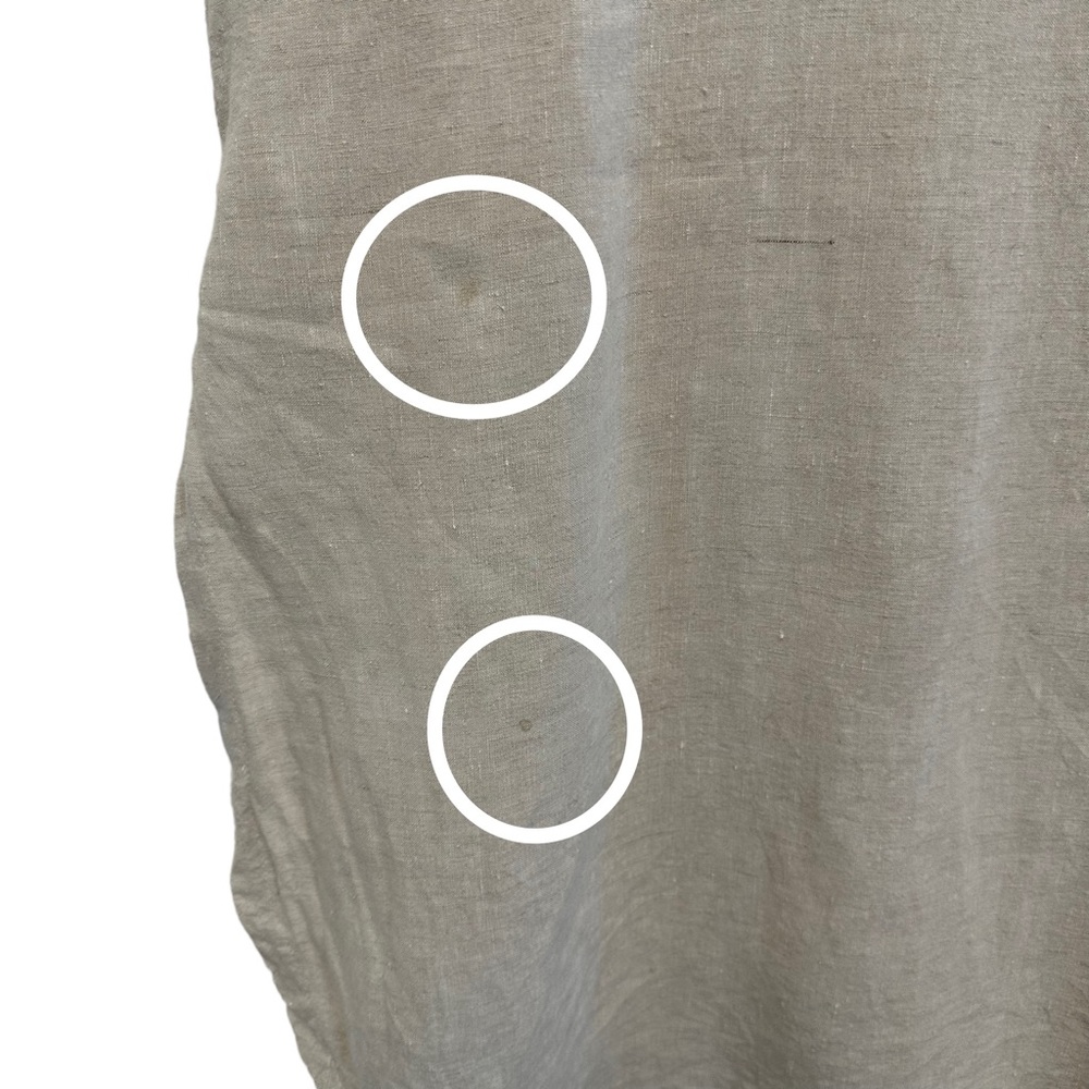 Peplum Co. | 100% Linen Short Sleeve Oatmeal Midi Dress Size S - Picture 4 of 9
